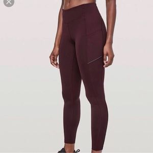 Dark Red Lululemon Leggings